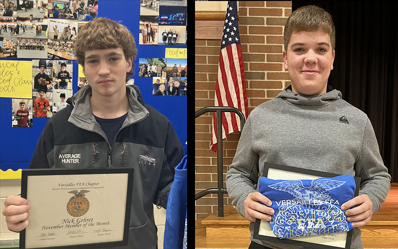 Gehret and DeMange named Versailles FFA Members of the Month