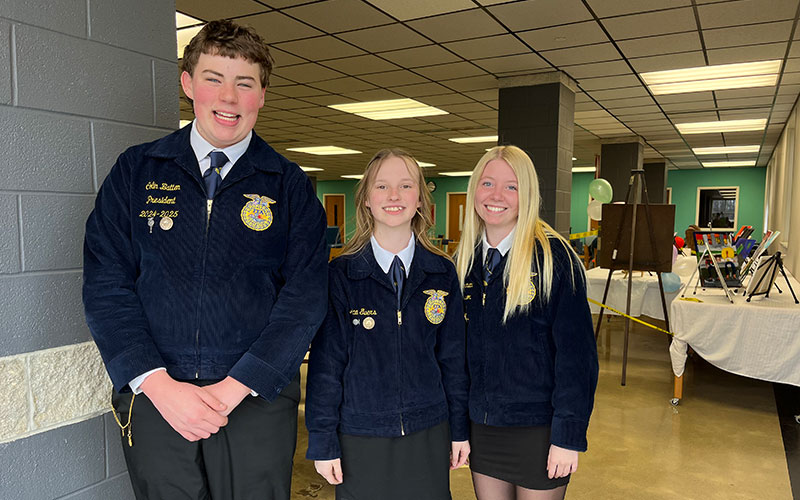 Broerman, Evers and Batten competes in State FFA Public Speaking Contest